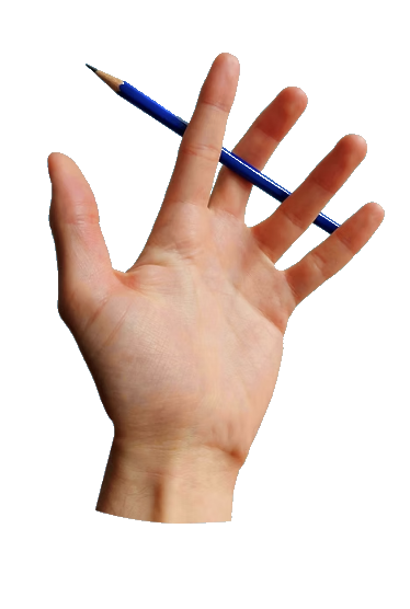 Hand holding pencil for artwork creation
